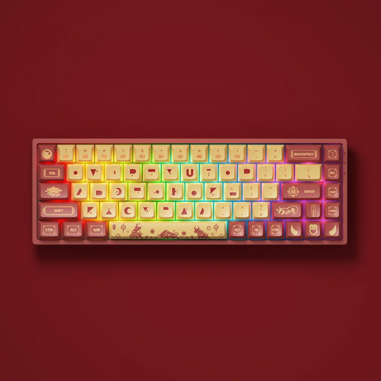 Bàn phím không dây Akko 3068 V2 Year Of Ox Matcha Green (Bluetooth/RGB/PBT/Akko CS sw) trang bị bộ keycap pbt cao cấp và led rgb