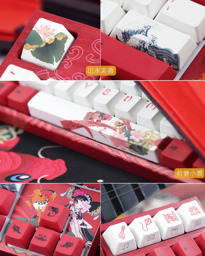 Bàn phím cơ Varmilo VA87M Koi - Mechanical Cherry Red switch