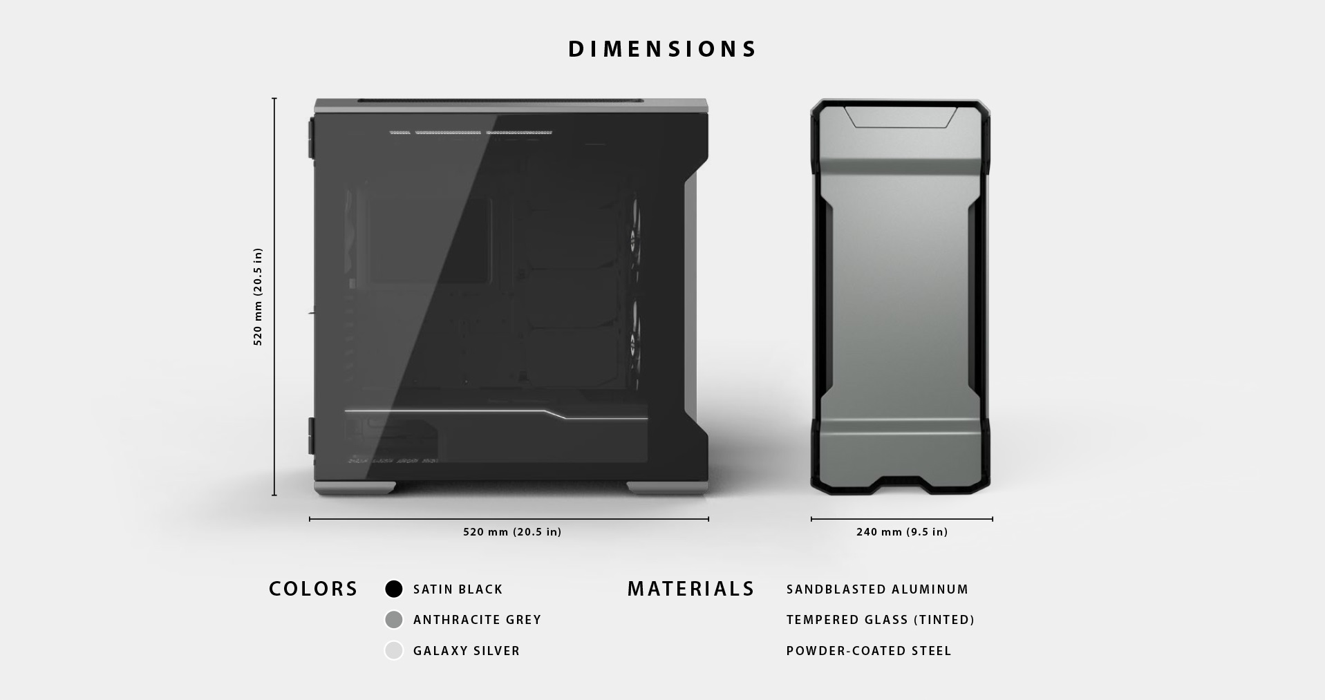 Phanteks Enthoo Evolv X ATX Case, Tempered Glass Window - Black tổng quan 