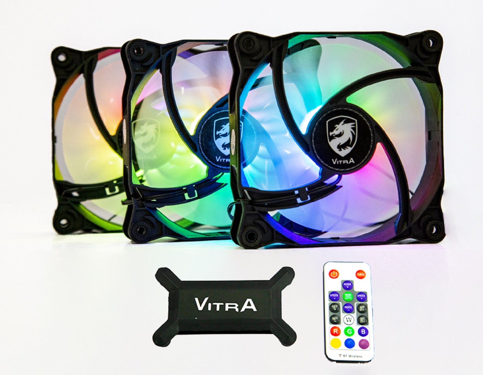 Thiết kế Fan Case Vitra Rainbow RGB ( 3 pcs/pack/kèm điều khiển)  
