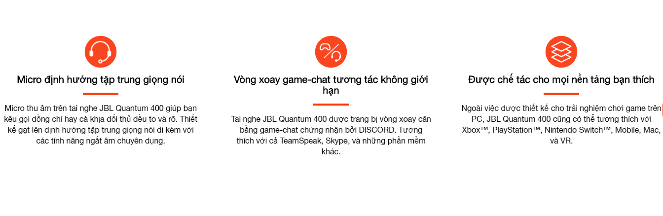 Các tính năng của Tai nghe Gaming JBL Quantum 400