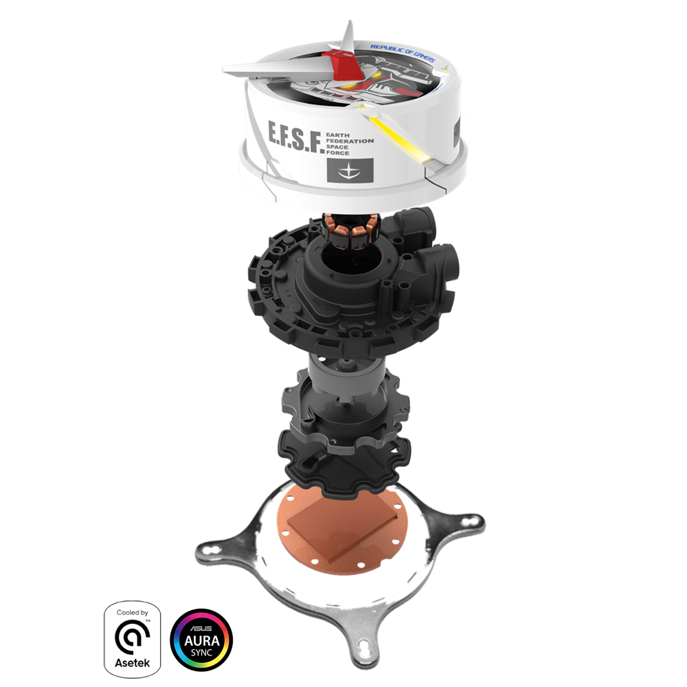 Tản nhiệt nước ASUS ROG STRIX LC 360 RGB GUNDAM với hệ thống bơm chất lượng 