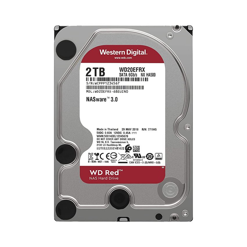 Ổ cứng HDD WD 2TB Red 3.5 inch, 5400RPM, SATA3, 256MB Cache (WD20EFAX)