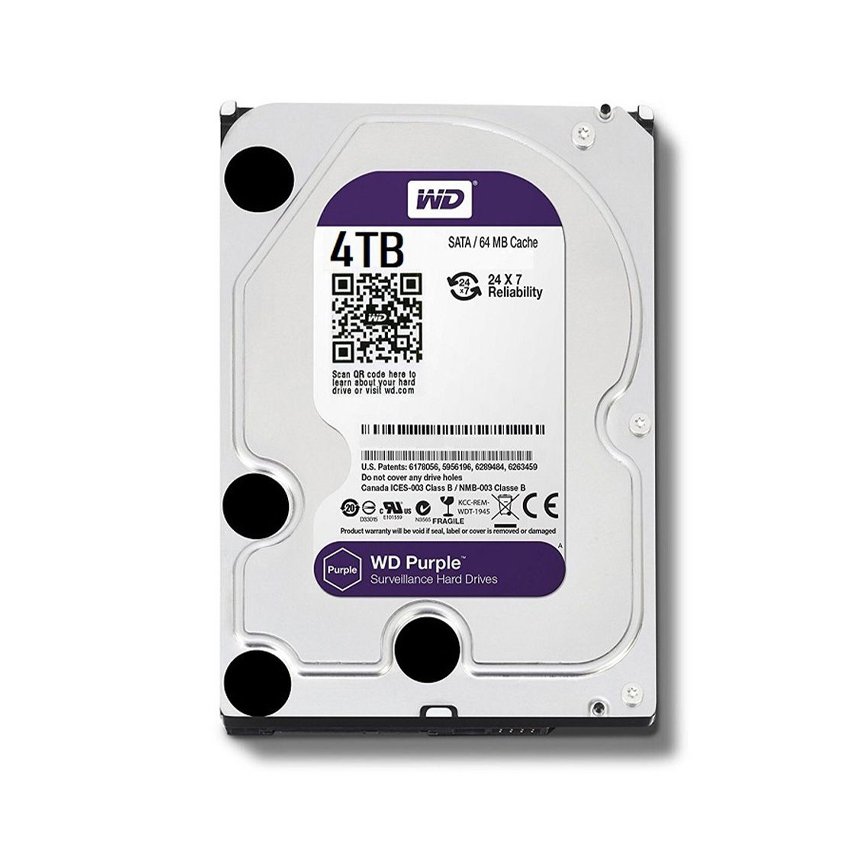 Ổ cứng HDD Western Purple 4TB 3.5 inch, 5400RPM, SATA3, 64MB Cache (WD40PURZ)
