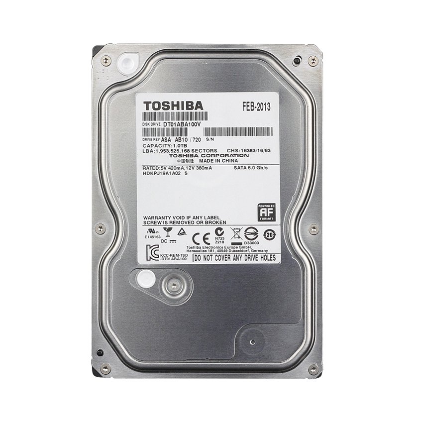 Ổ cứng HDD Toshiba 1TB 3.5 inch 5700RPM, SATA3 6GB/s, 32MB Cache - (DT01ABA100V)
