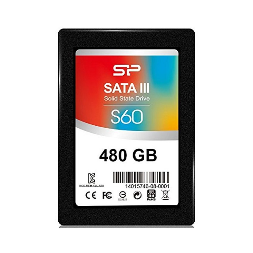Ổ cứng SSD SILICON POWER S60 480GB SATA3 6Gb/s 2.5 inch (MLC High Endurance, Read 520MB/s, Write 490MB/s) SP480GBSS3S60S25