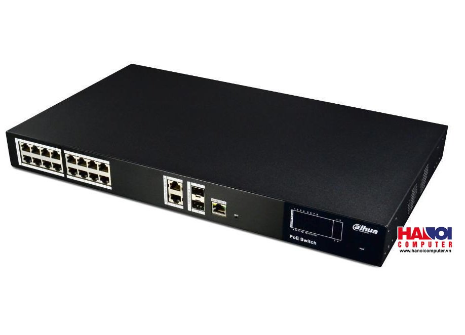 Switch POE Dahua 16P PFS4218-16ET-190 PoE, PoE+, Hi-PoE