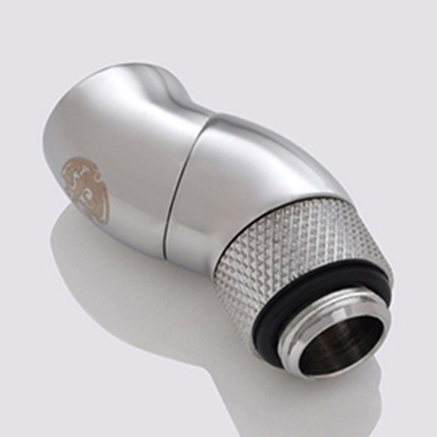 Bitspower G1/4 inch Silver Shining Dual Rotary 90-Degree IG1/4 inch Extender