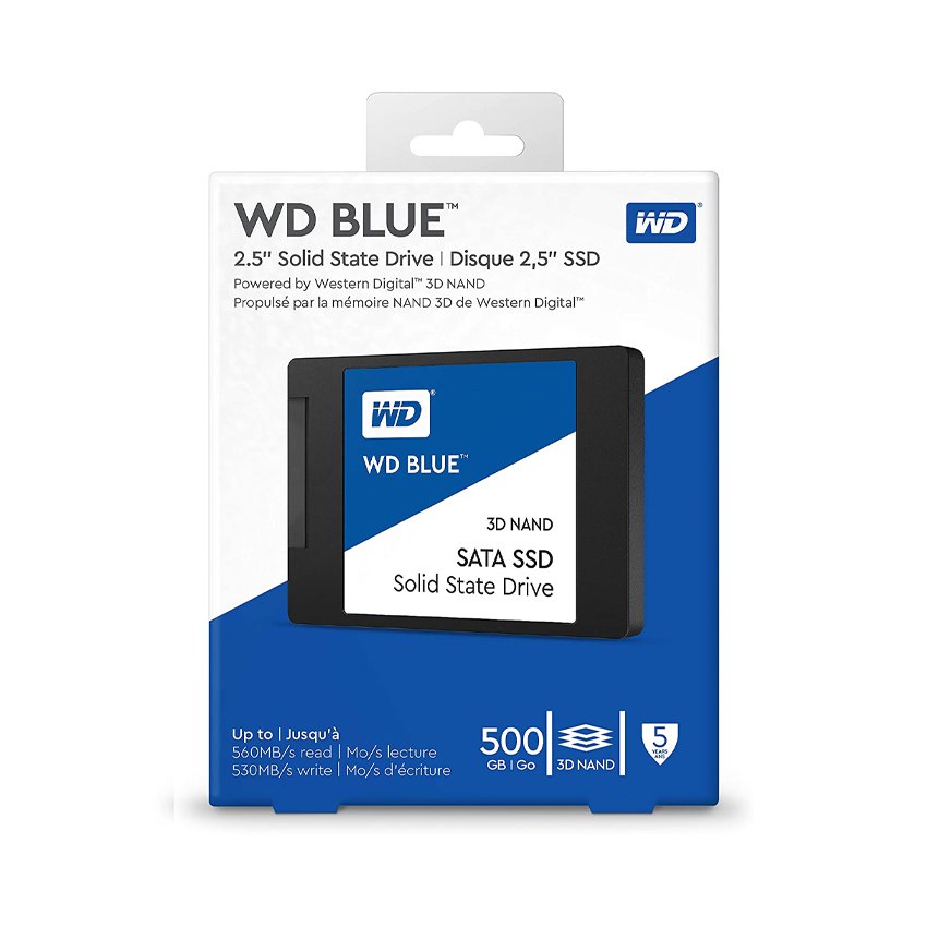 Ổ cứng SSD WD Blue 500GB SATA 2.5 inch (Đọc 560MB/s - Ghi 530MB/s) - (WDS500G2B0A)