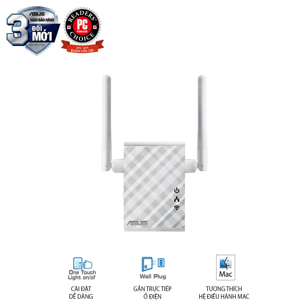 Bộ kích sóng Wifi Asus RP-N12 Tốc độ N300Mbps