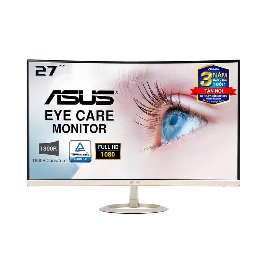 Màn hình Asus VZ27VQ (27 inch/FHD/IPS/250 cd/m²/DP+HDMI+VGA/60Hz/5 ms/Màn hình cong)