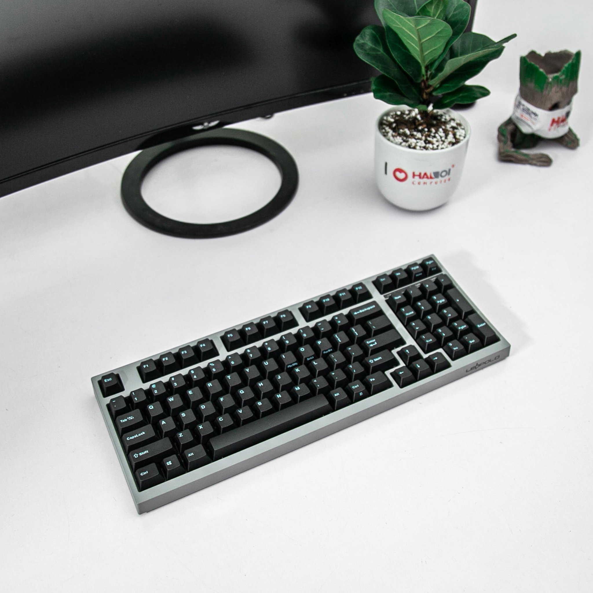 Bàn phím cơ Leopold FC980M PD Grey PBT Doubleshot Blue switch Blue Font