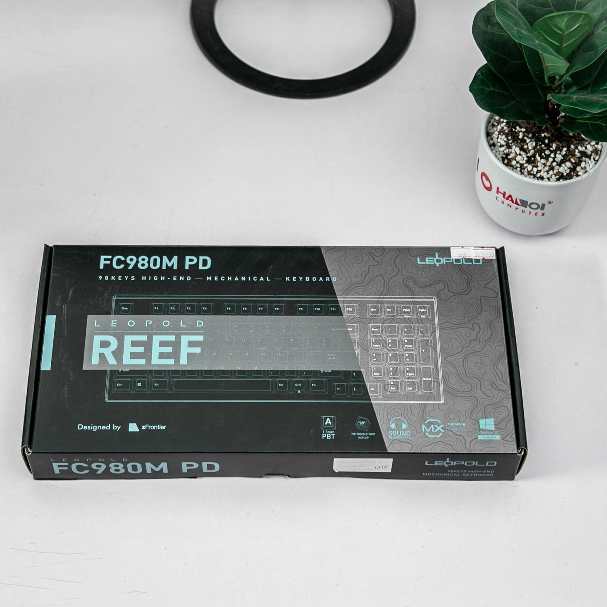 Bàn phím cơ Leopold FC980M PD Grey PBT Doubleshot Brown switch Blue Font