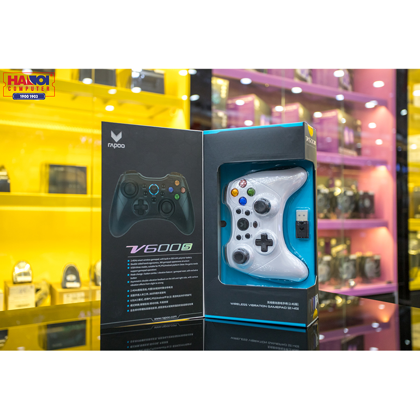 Tay cầm chơi game không dây Rapoo V600S Màu trắng