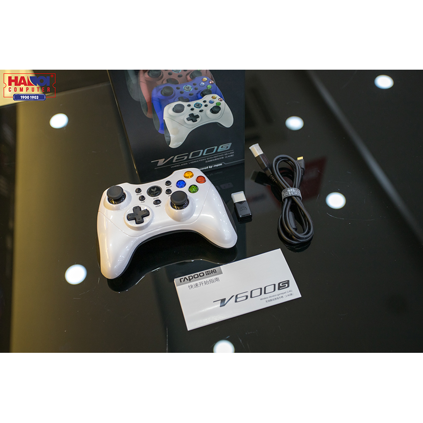 Tay cầm chơi game không dây Rapoo V600S Màu trắng