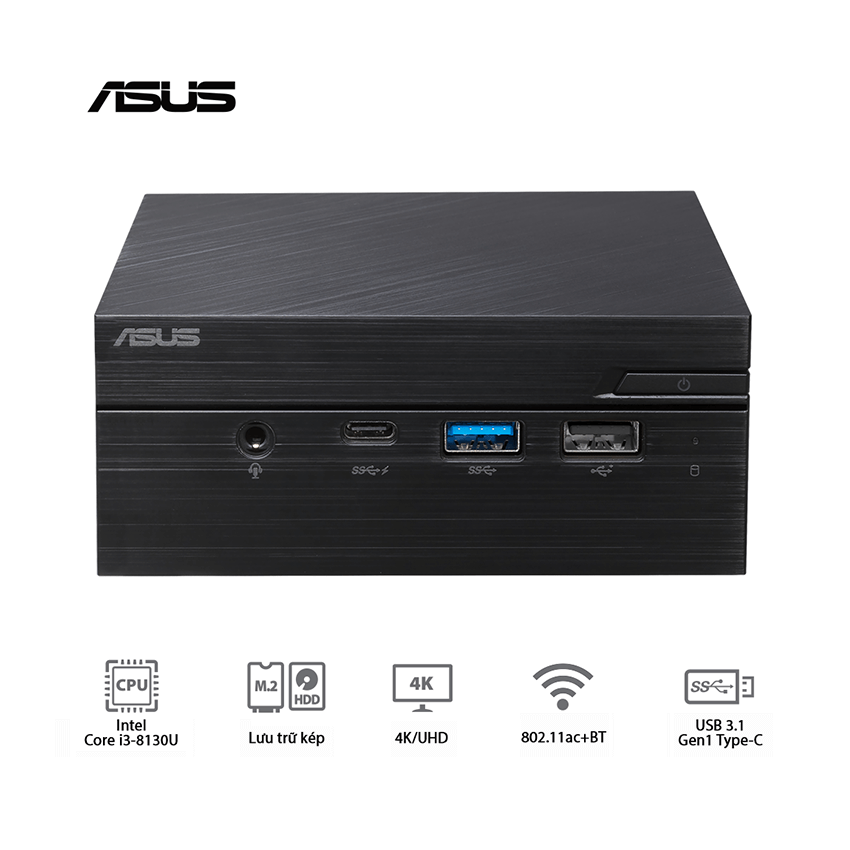 Mini PC Asus PN60 (i3-8130U/WL/Vesa Mount/Com Port/Đen) (BB3016MC)