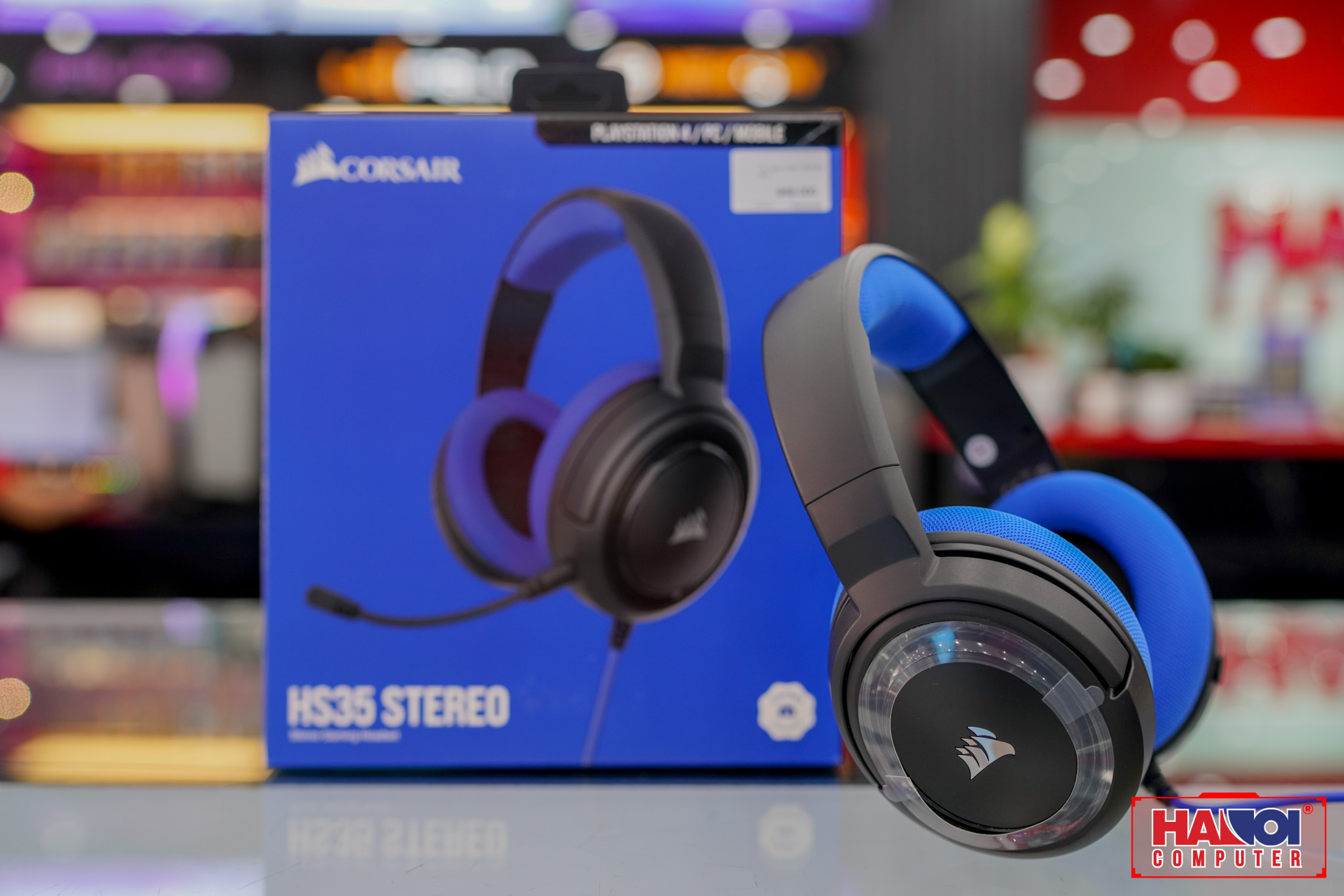 Tai nghe Corsair HS35 Stereo Blue