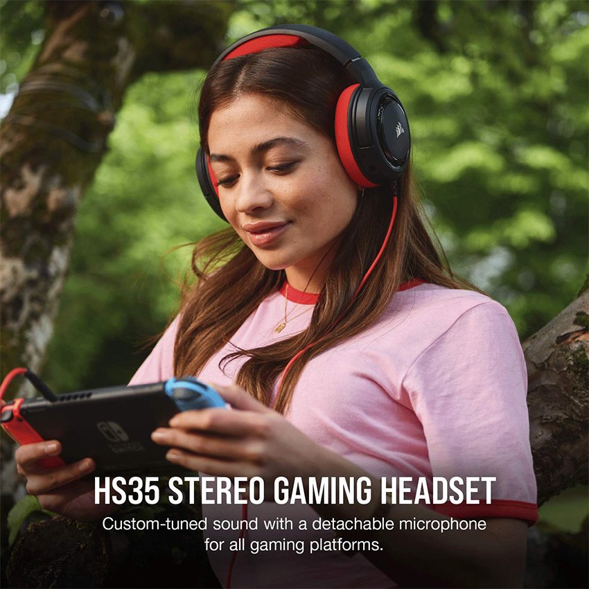 Tai nghe Corsair HS35 Stereo Red