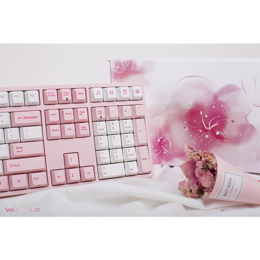 Bàn phím cơ Varmilo VA108M Sakura - Mechanical Cherry Red Switch