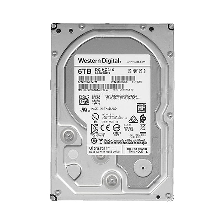 Ổ cứng HDD Western Enterprise Ultrastar DC HC310 6TB 3.5 inch SATA3 6GB/s 7200RPM, 256MB Cache - (HUS726T6TALE6L4)