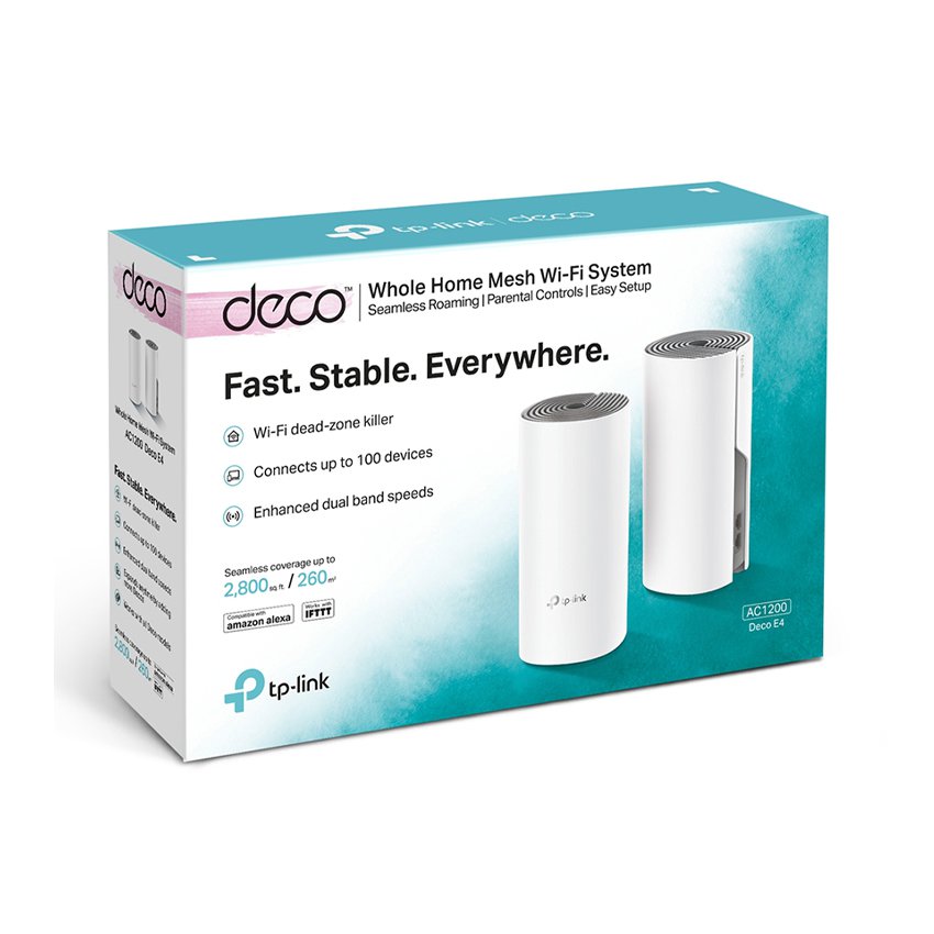 Bộ phát wifi mesh TP-Link Deco E4 (2-Pack) Wireless AC1200Mbps