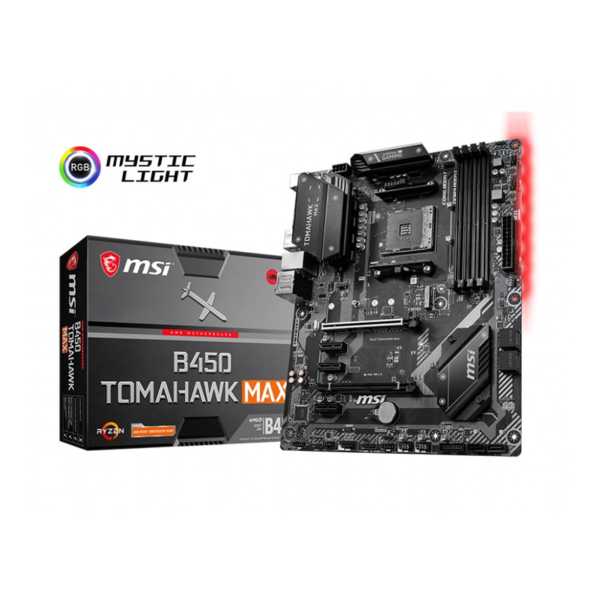 Mainboard MSI B450 TOMAHAWK MAX (AMD B450, Socket AM4, ATX, 4 khe RAM DDR4)