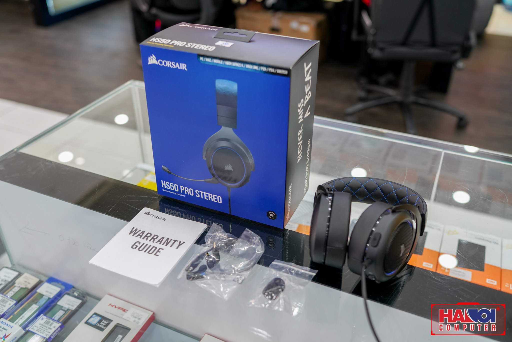 Tai nghe Gaming Corsair HS50 PRO Stereo Blue