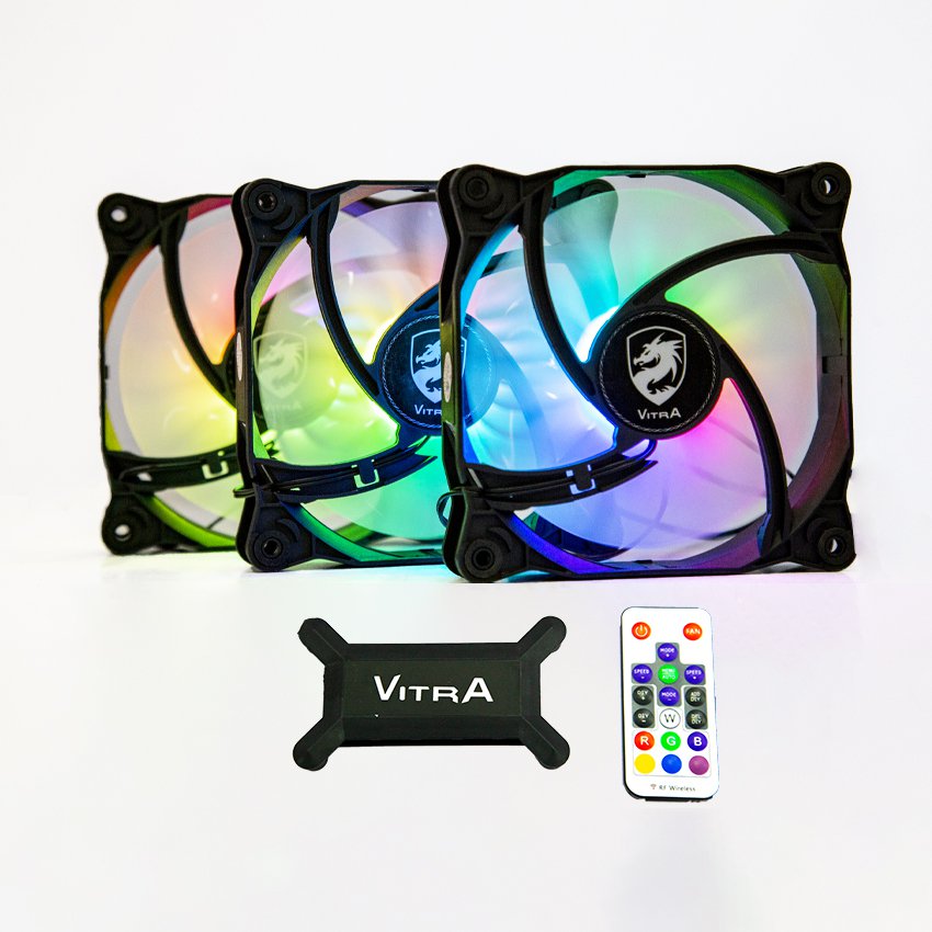 Fan Case Vitra Rainbow RGB ( 3 pcs/pack/kèm điều khiển) 