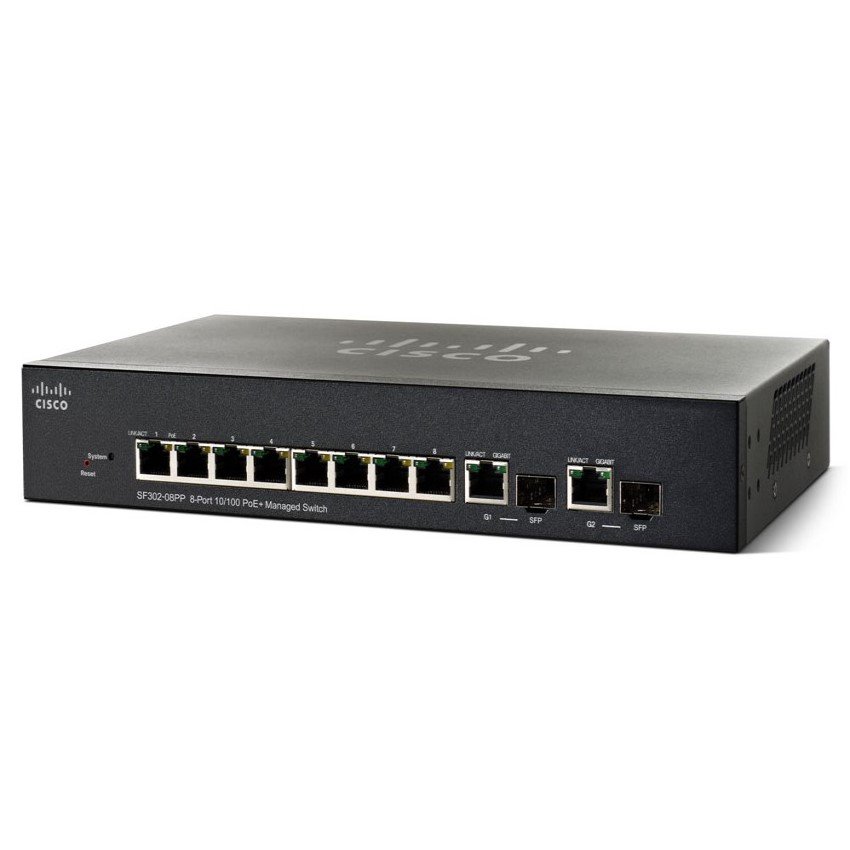 Switch Cisco SF352-08MP-K9-EU 8 10/100 ports POE with 128W power budget + 2 Gigabit copper/SFP combo