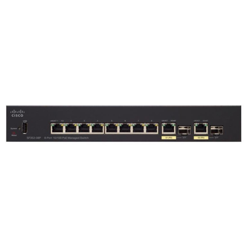 Switch Cisco SF352-08MP-K9-EU 8 10/100 ports POE with 128W power budget + 2 Gigabit copper/SFP combo