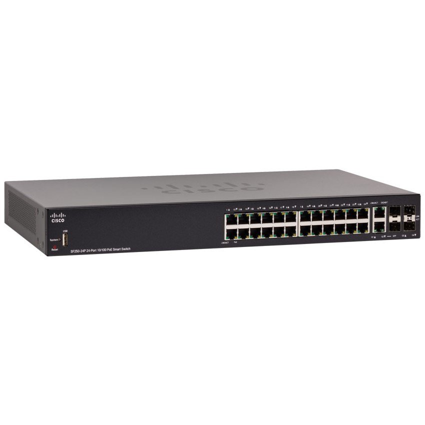 Switch Cisco SF250-24-K9-EU 24 10/100 ports + 2 Gigabit copper/SFP combo + 2 SFP ports