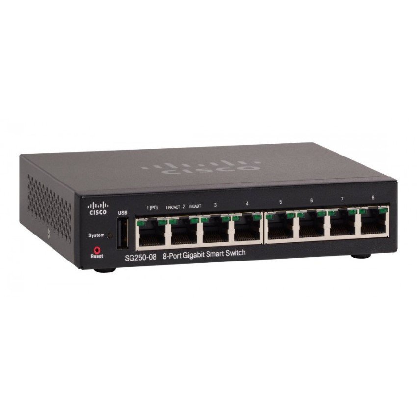 Switch Cisco SG250-08-K9-EU 8 Port 10/100/1000 (Smart Switch)