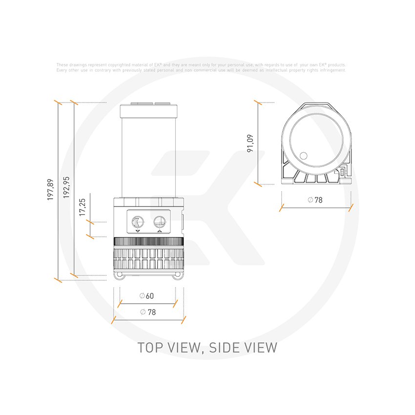 EK-Quantum Kinetic TBE 200 D5 PWM D-RGB - Plexi