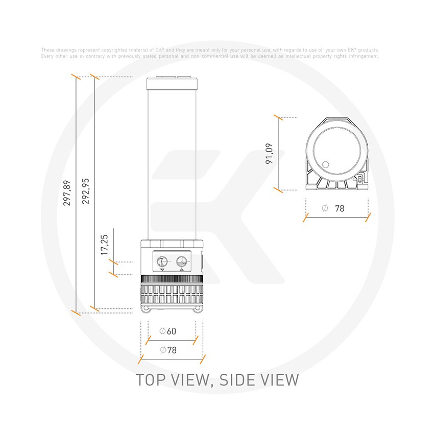 EK-Quantum Kinetic TBE 300 D5 PWM D-RGB - Plexi