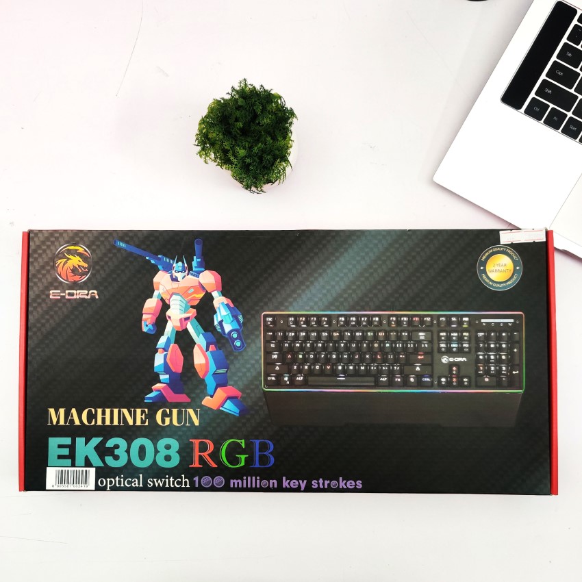 Bàn phím cơ quang E-Dra EK308 RGB (USB/Optical Switch/Đen)