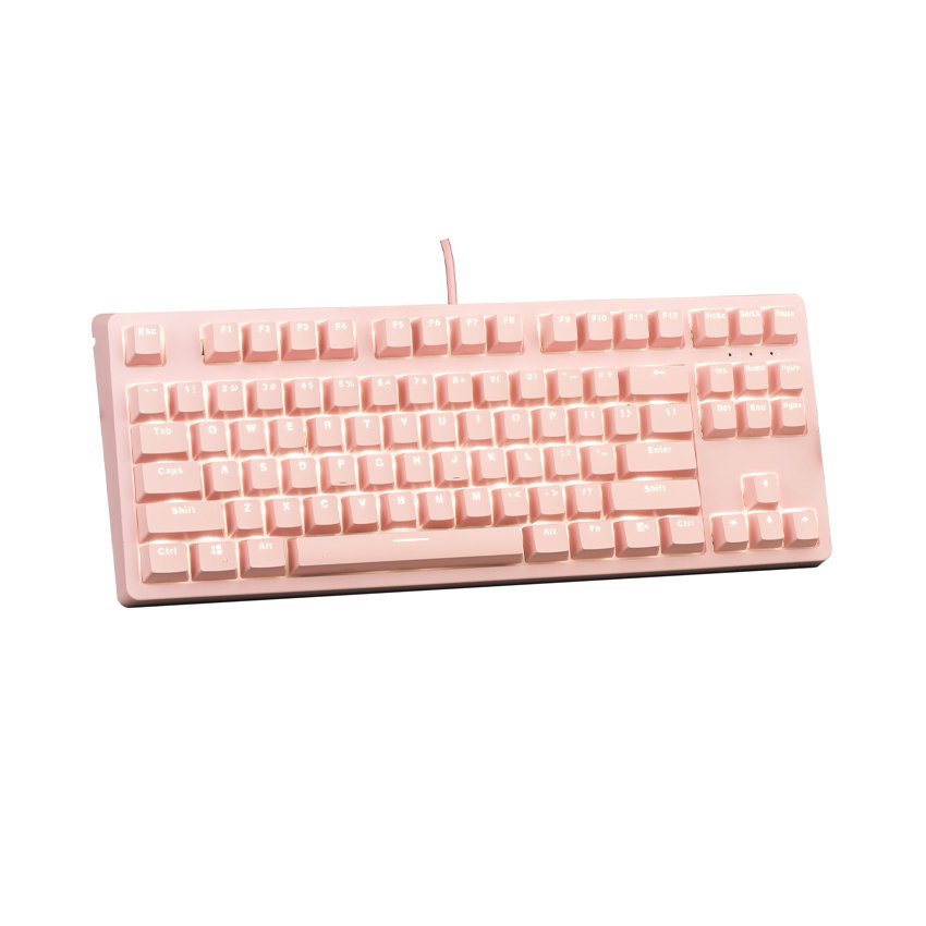 Bàn phím cơ E-Dra EK387 pink Outemu Brown sw White Led USB