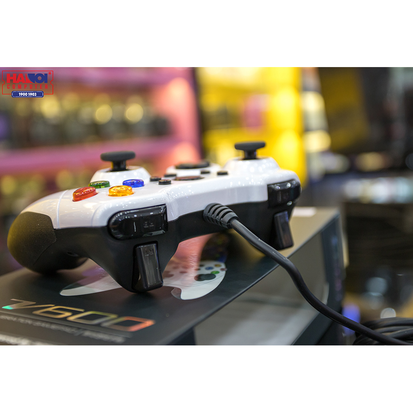 Tay cầm chơi game có dây Rapoo V600 màu trắng