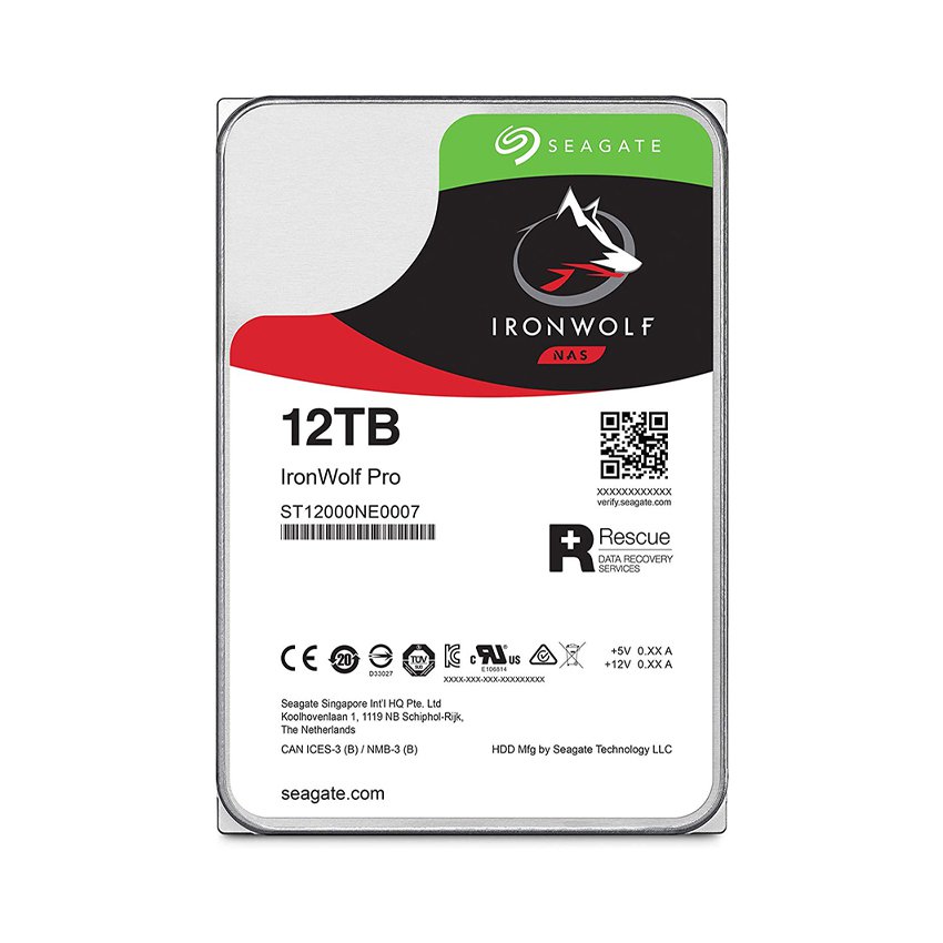 Ổ cứng HDD Seagate Ironwolf Pro 12TB 3.5 inch, 7200RPM, SATA3, 256MB Cache (ST12000NE0008)