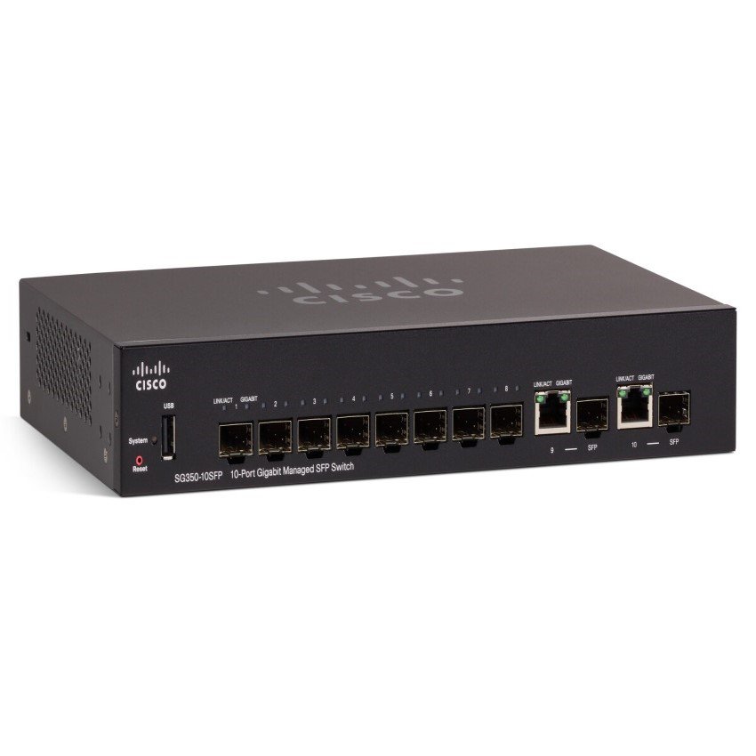 Switch Cisco SG350-10-K9-EU 8 10/100/1000 ports + 2 combo mini-GBIC ports