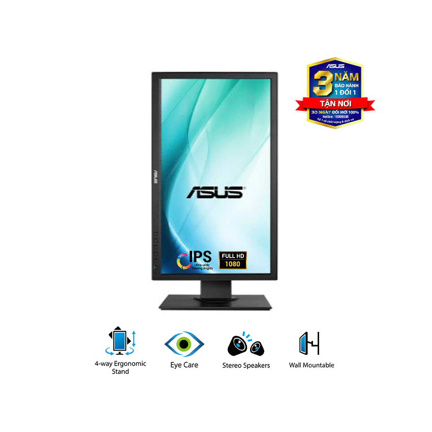 Màn hình ASUS BE229QLB (21.5 inch/FHD/IPS/250 nits/5ms/DP+DVI+DSub+USB/Speaker)