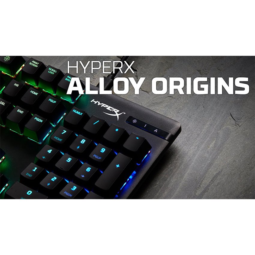 Bàn phím cơ Kingston HyperX Alloy Origins (USB/Led RGB/Aqua Switch/Black) (HX-KB6AQX-US)