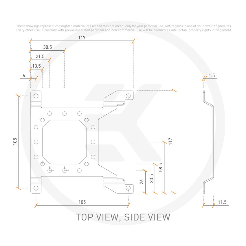 EK-Loop Uni Pump Reservoir Bracket - 120mm