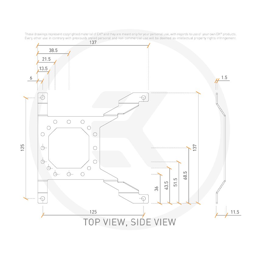 EK-Loop Uni Pump Reservoir Bracket - 140mm