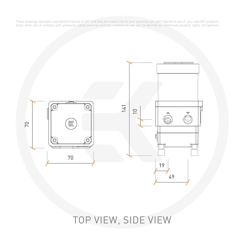EK-Quantum Kinetic TBE 120 VTX PWM D-RGB - Plexi