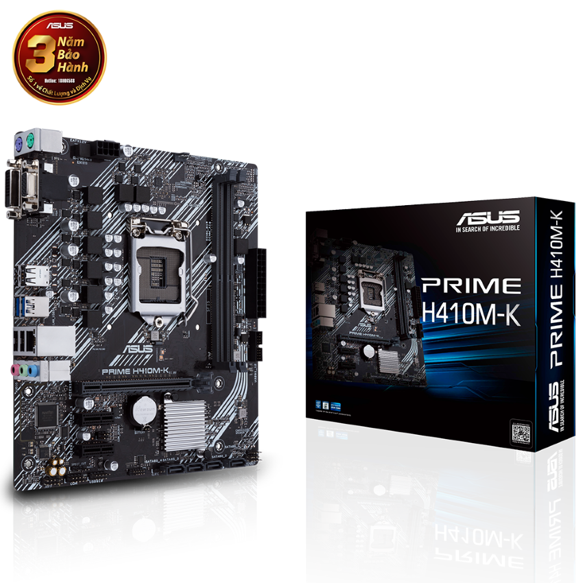 Mainboard ASUS PRIME H410M-K (Intel H410, Socket 1200, m-ATX, 2 khe Ram DDR4)