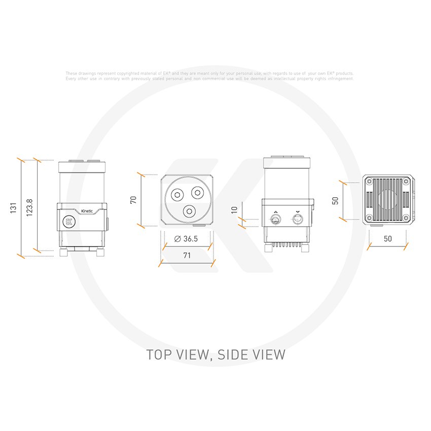 EK-Quantum Kinetic TBE 120 DDC PWM D-RGB - Plexi