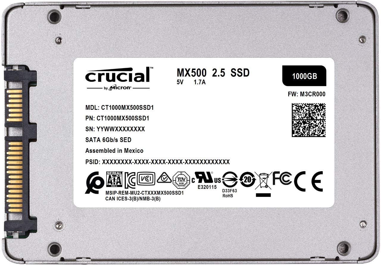 Ổ cứng SSD Crucial MX500 1TB 2.5 inch SATA3 (Đọc 560MB/s - Ghi 510MB/s) - (CT1000MX500SSD1)