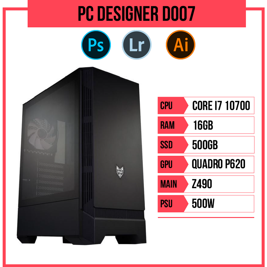 PC HACOM Designer D007 (i7-10700/16GB RAM/Quadro P620/500GB SSD/500w)