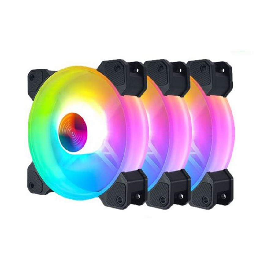 Fan Case Coolmoon Y1 LED RGB (3 Fan Pack / Kèm điều khiển)