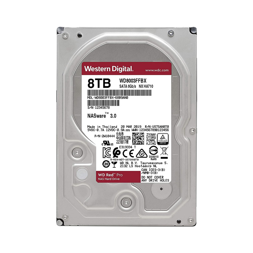 Ổ cứng HDD WD 8TB Red Pro 3.5 inch, 7200RPM, SATA3, 128MB Cache (WD8003FFBX)